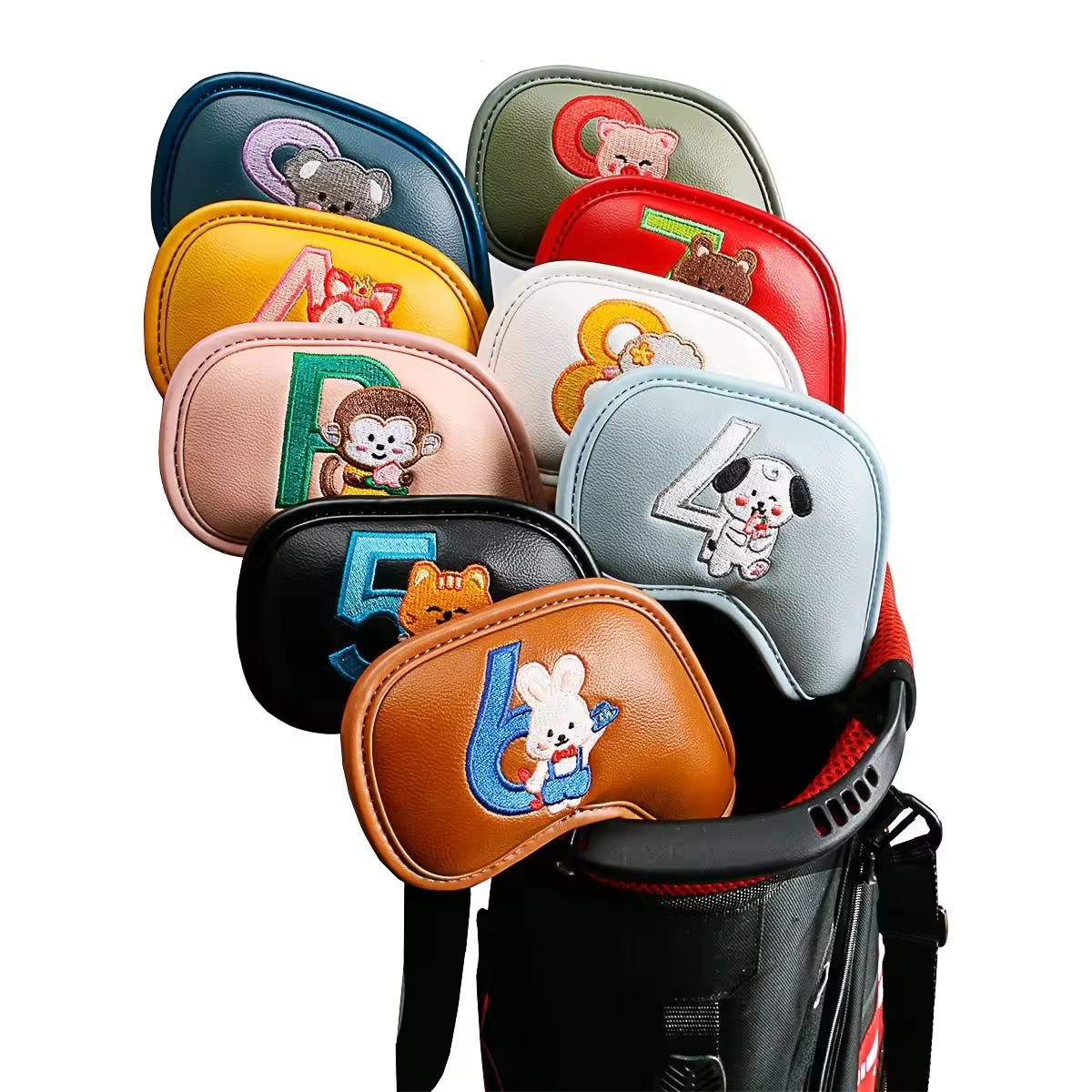 Golf Equipment Deals - 9Pcs 귀여운 만화 동물 골프 아이언