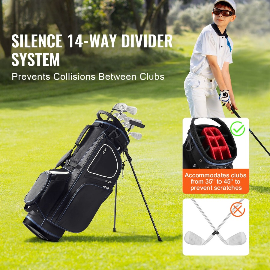 14분할 오거나이저 디바이더 탑이 있는 골프 카트백,  - Golf Bag Stand Cart 리뷰 및 가격
