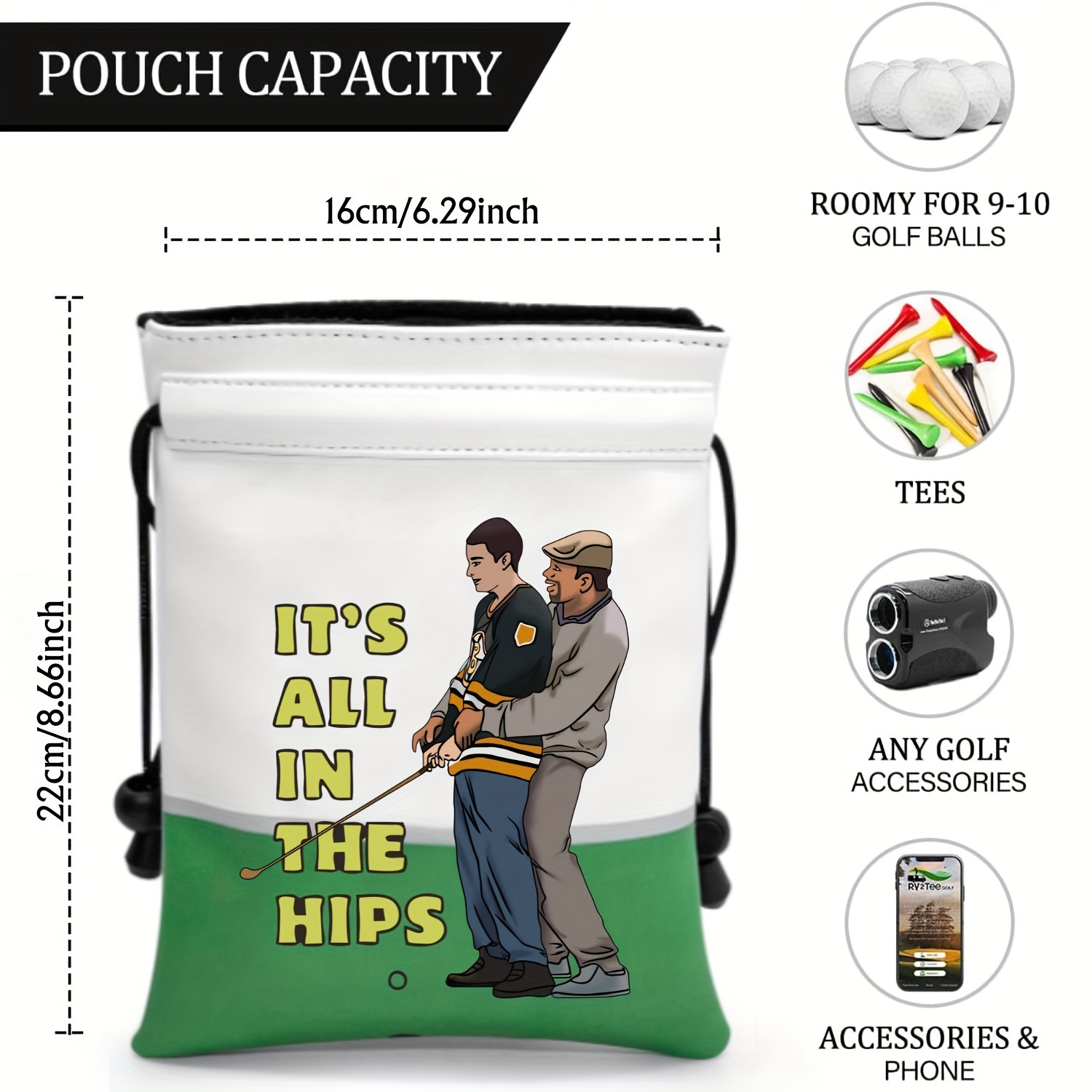 재미있는 골프 귀중품 파우치, PU 가죽 골프 티 파우 - Golf Bag Stand Cart 리뷰 및 가격
