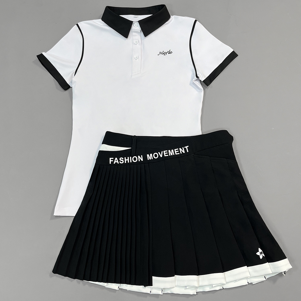 골프 여성 여름 반팔 탑 컬러 대비 슬림 피트 빠른 건 - Golf Equipment Women 리뷰 및 가격