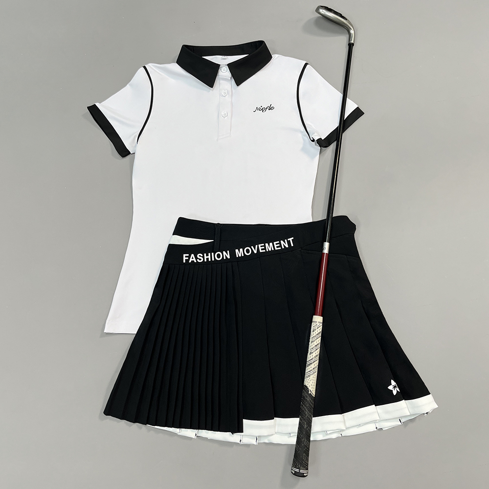 골프 여성 여름 반팔 탑 컬러 대비 슬림 피트 빠른 건 - Golf Equipment Women 리뷰 및 가격