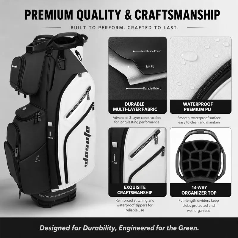 워소페 14웨이 골프 카트백 방수 나일론 PU 가죽 스 - Golf Bag Stand Cart 리뷰 및 가격