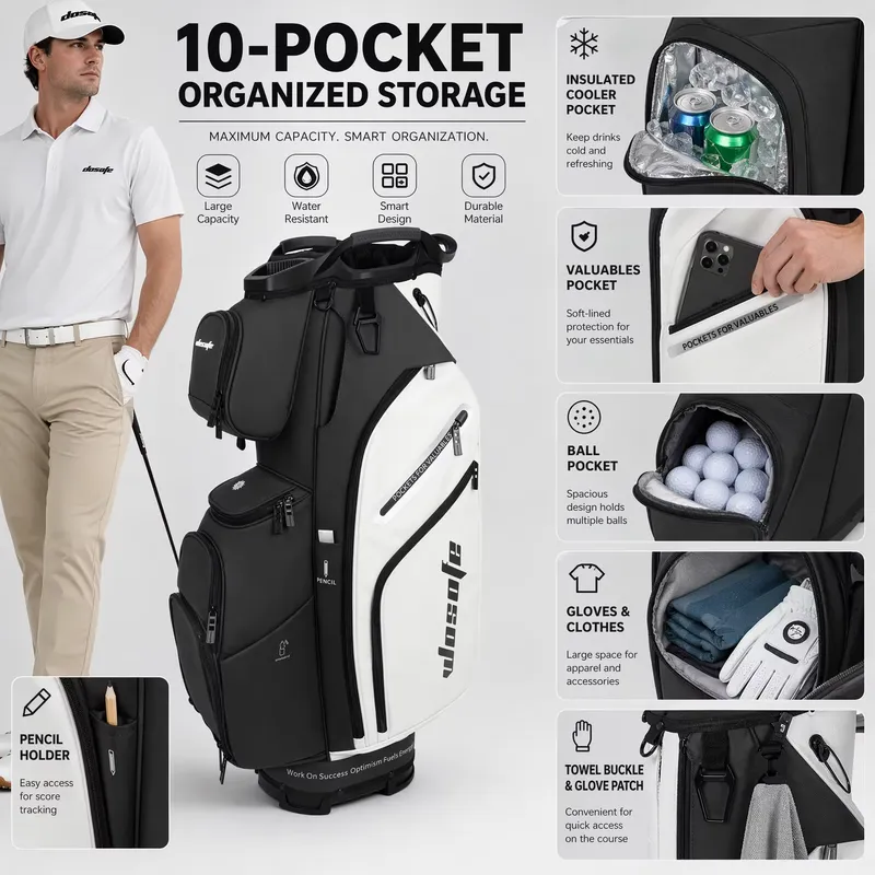 워소페 14웨이 골프 카트백 방수 나일론 PU 가죽 스 - Golf Bag Stand Cart 리뷰 및 가격